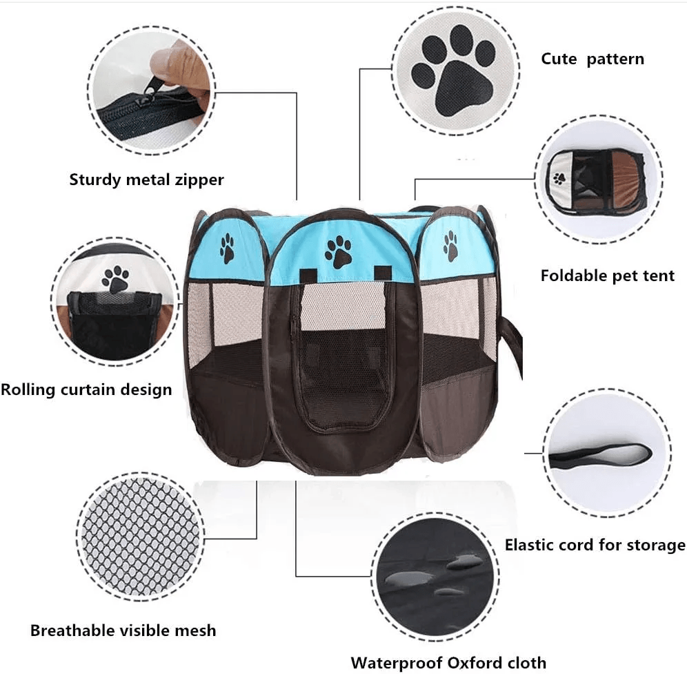 Portable Pet Tent Folding Outdoor/Indoor Dog Cat Tent House For Indoor