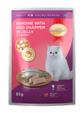SmartHeart Adult Pouch Cat Wet Food Sardine with Red Snapper In Jelly 85g