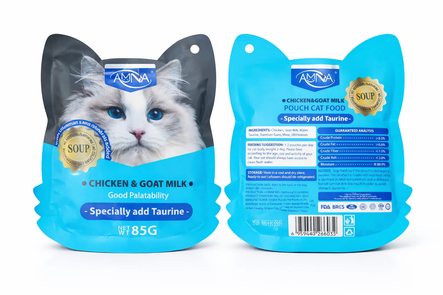 AMNA Chicken & Goat Milk Soup Pouch Cat Wet Food 85g