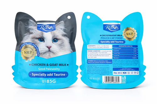 AMNA Chicken & Goat Milk Soup Pouch Cat Wet Food 85g