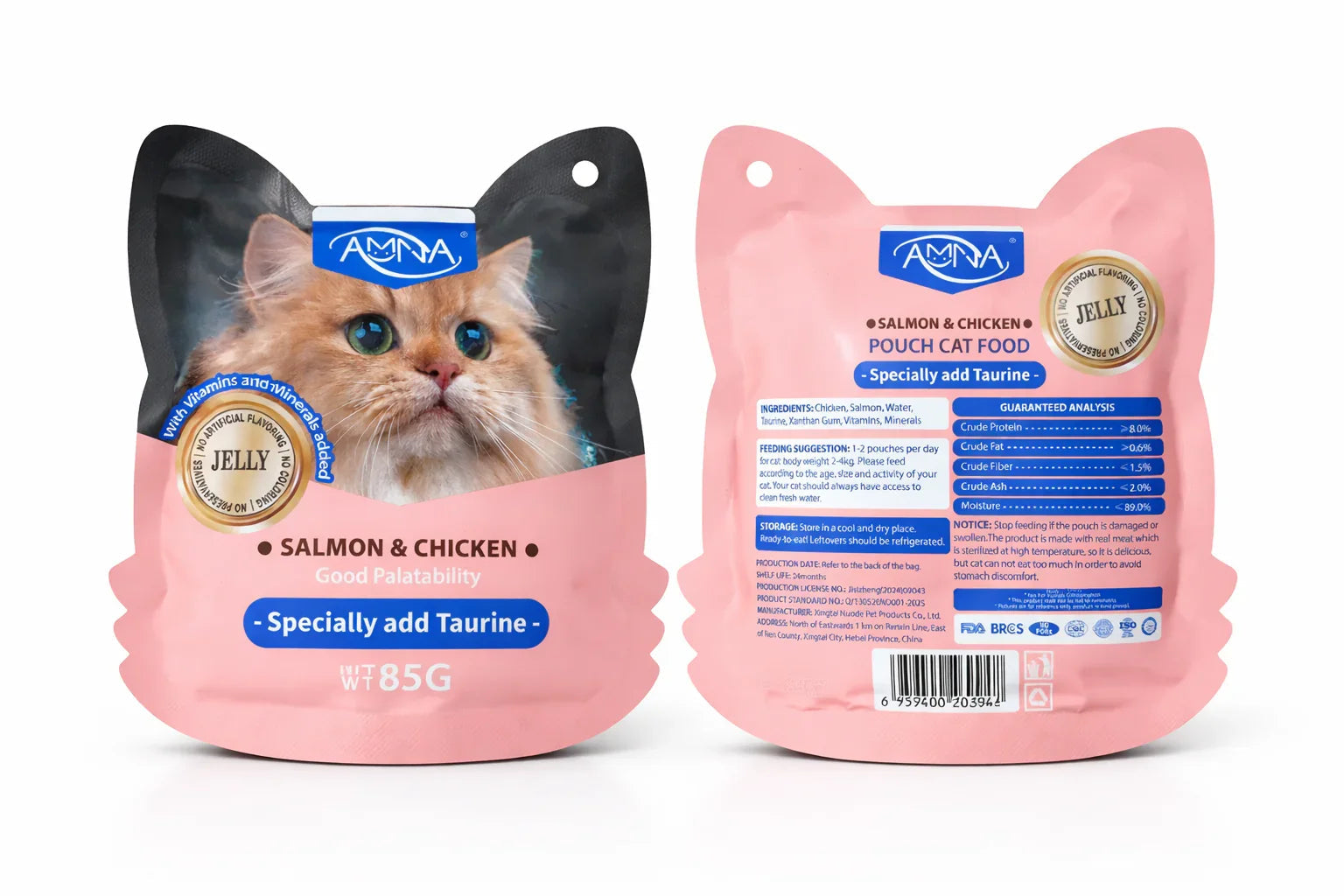 AMNA Salmon & Chicken Jelly Pouch Cat Wet Food 85g