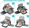Pet Carrier Airline Approved, Expandable Foldable Soft-Sided Dog Carrier, with 2 Expandable Mesh Windows, Pet Travel Bag