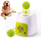 Automatic Dog Ball Launcher, Dog Ball Thrower with 15 Mini Tennis Balls Sizing 2 Inch and Mesh Bag,  Dog Toys Tennis Ball Launcher for Small Dogs with 3 Distance Settings