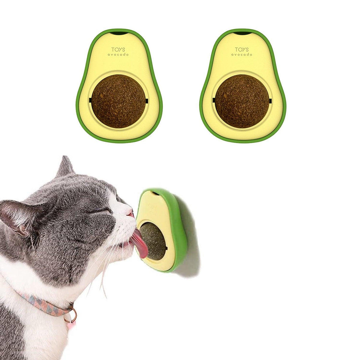 Avocado Catnip Wall Ball Cat Toys Catnip Edible Licking Balls Snack Healthy Rotatable Treats Toys Kitten Supplies Teeth Cleaning - Hello Pets BD
