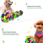 Large and Medium Dogs Rubber Chew Toy Rainbow Ball Colorful Bell Ball Pets 1PCS Diameter 7CM