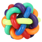 Large and Medium Dogs Rubber Chew Toy Rainbow Ball Colorful Bell Ball Pets 1PCS Diameter 7CM
