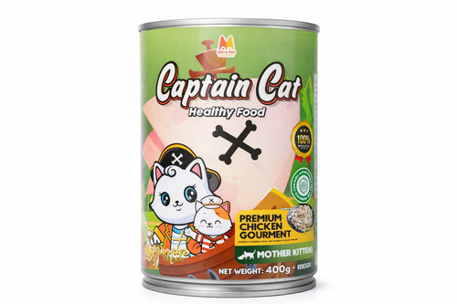Captain Cat Premium Chicken Gourmet Canned Wet Cat Food Mother &amp; Kitten 400g