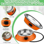 Cat Bowls for Food and Water Cat Dishes Stainless Steel PET Food Bowls 7 oz Anti Slip Metal PET Bowl with Removable Rubber Base 1pcs