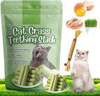 Cat grass teething sticks for hairball control, clean teeth, and nutrition — tasty, natural cat treats with chicken and egg ingredients