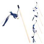 Cat Wand Toys Interactive Cat Bell Toys Fake Feather Kitten Toys Mouse Toy