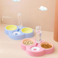 Cat Food and Water Bowl, 3 in 1 Cat Bowl Detachable 15 Degree Slanted Cat Bowls for Pet Swallow