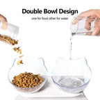 Elevated Cat Bowl, 15° Inclined Cat Double Bowl, Small Anti Spill Cat Food Bowl