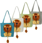 FUNTLY Pet Canvas Shoulder Carrying Bag, Cute Lion-Shaped Bag Cat Carrier, Pet Carrier for Small Dogs and Cats Pet Supplies(B,15.7 x 13.7in)
