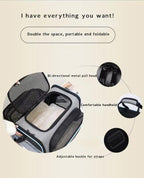 Pet Carrier Airline Approved, Expandable Foldable Soft-Sided Dog Carrier, with 2 Expandable Mesh Windows, Pet Travel Bag
