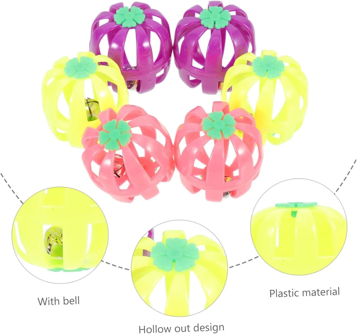 Interesting Abrasion Resistant Pounce Noisy Household Toy Fruit Kitten Pet Cat Training Ball