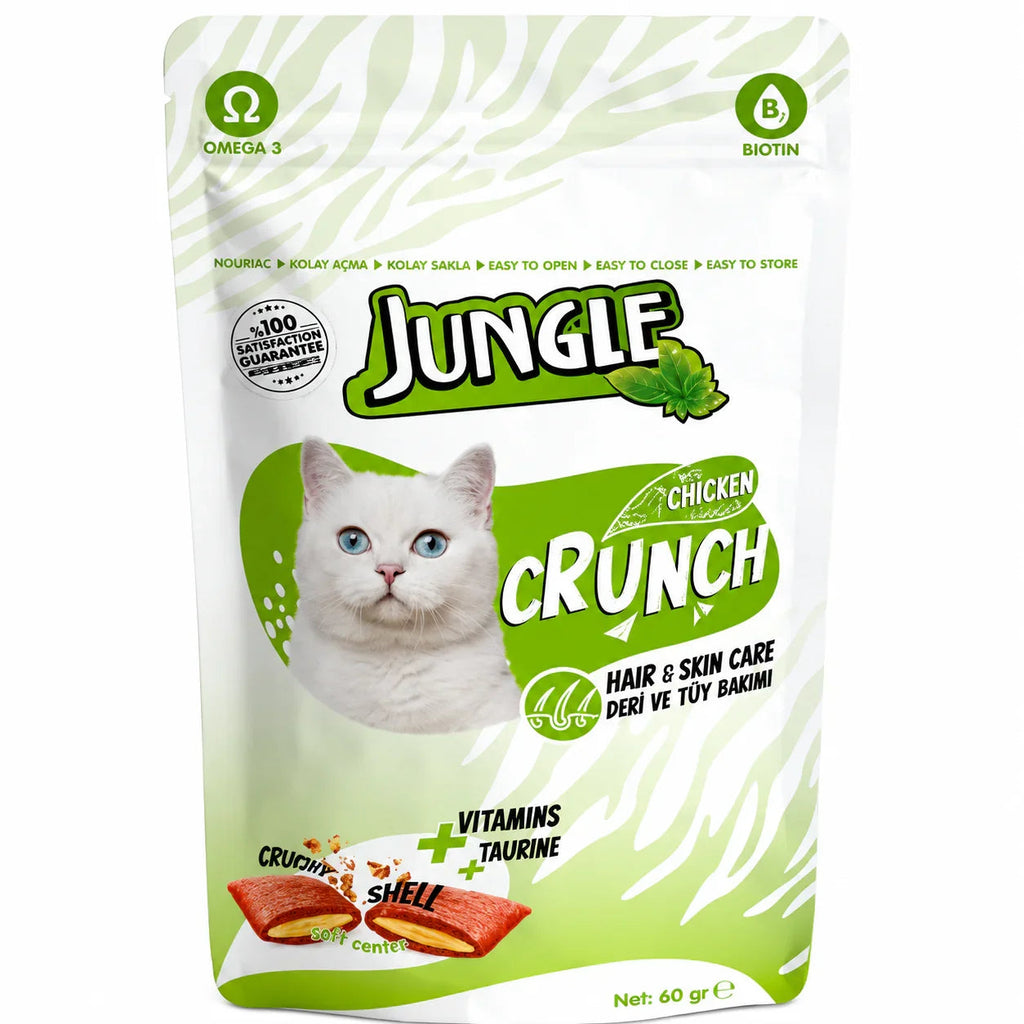 Jungle Crunch Dry Cat Treat Hair & Skin Care with Chicken (60gm)