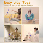 Pet Cat Kitten Wooden Teaser Stick Wand Wire Toys with Bell Interactive Toy Random Color 1pcs