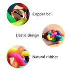 Small and Medium Dogs Rubber Chew Toy Rainbow Ball Colorful Bell Ball Pets 1PCS Diameter 5.5CM
