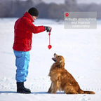 Linian 1 Pcs Dog Ball Rope Pet Rubber Chew Toy Ball with Rope, Interactive Rubber Ball for Catch, Throw(Red) 6.5cm