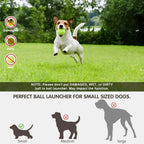 Automatic Dog Ball Launcher, Dog Ball Thrower with 15 Mini Tennis Balls Sizing 2 Inch and Mesh Bag,  Dog Toys Tennis Ball Launcher for Small Dogs with 3 Distance Settings