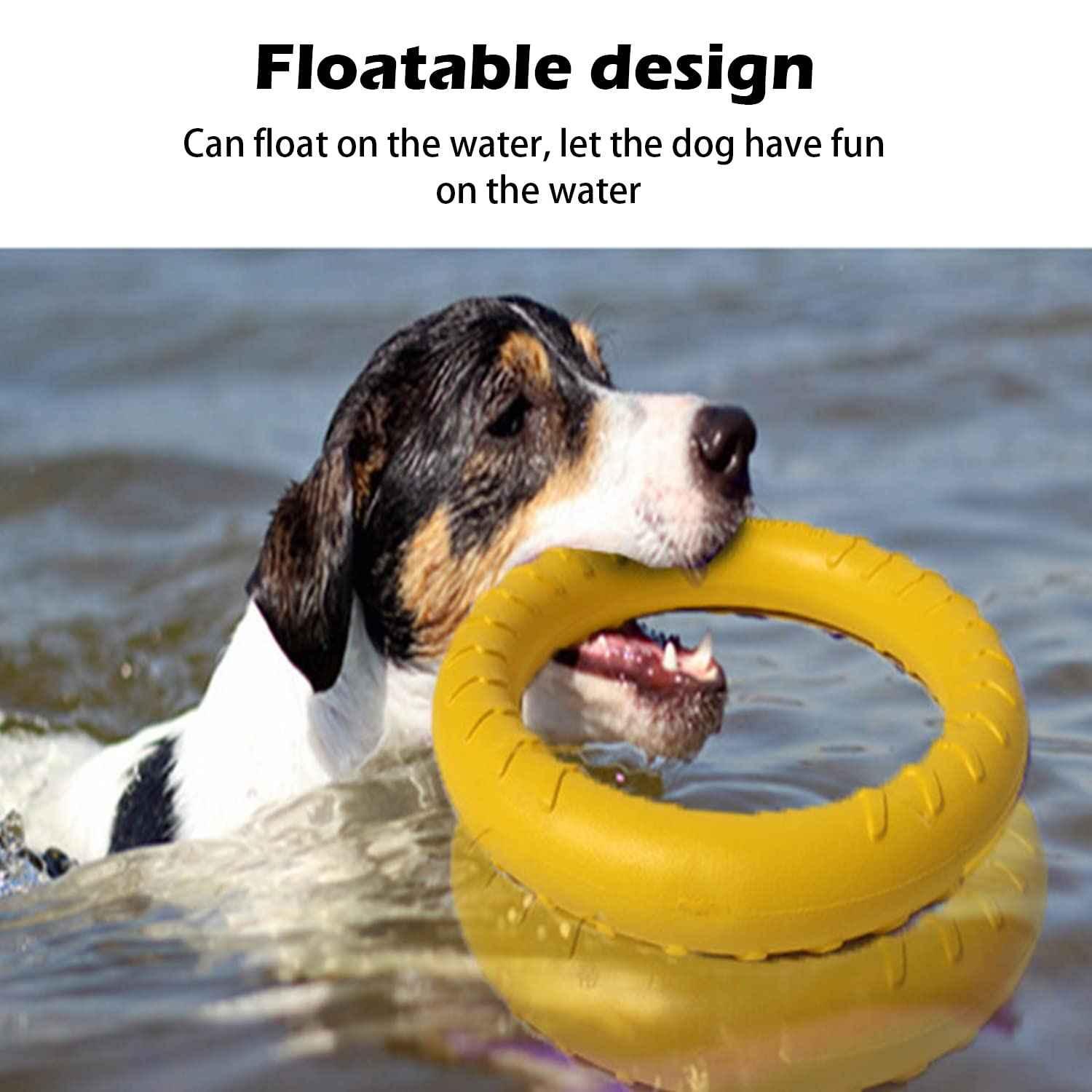 Natural Rubber Ring Dog Chew Toy, Floating Dog Ring Toy for Outdoor Fitness Floating Pull Toy