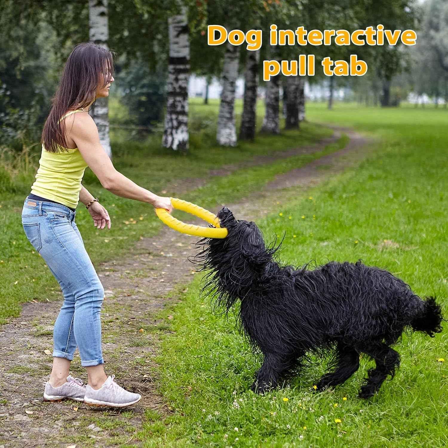 Natural Rubber Ring Dog Chew Toy, Floating Dog Ring Toy for Outdoor Fitness Floating Pull Toy