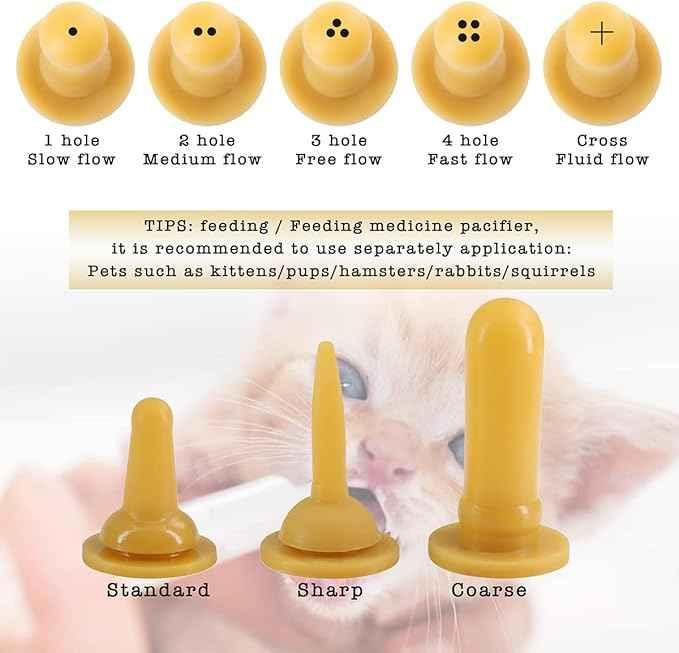10 Pack Feeding Bottle and Feeding Syringe with nipple for Puppy Kitten Squirrel Newborn Pets Slow Feeder