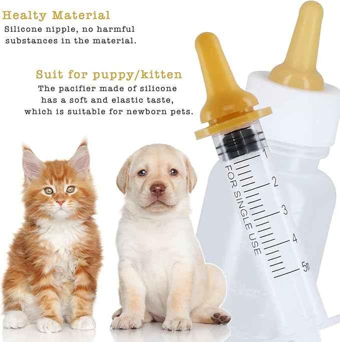 10 Pack Feeding Bottle and Feeding Syringe with nipple for Puppy Kitten Squirrel Newborn Pets Slow Feeder