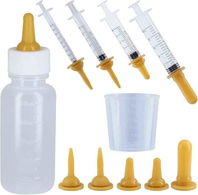 10 Pack Feeding Bottle and Feeding Syringe with nipple for Puppy Kitten Squirrel Newborn Pets Slow Feeder