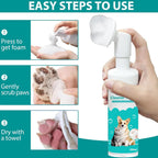 Pet Dog Paw Cleaner Foam, No-Rinse Formula with Soft Bristle Scrubber, Dog Paw Cleaner & Washer for Muddy Paws