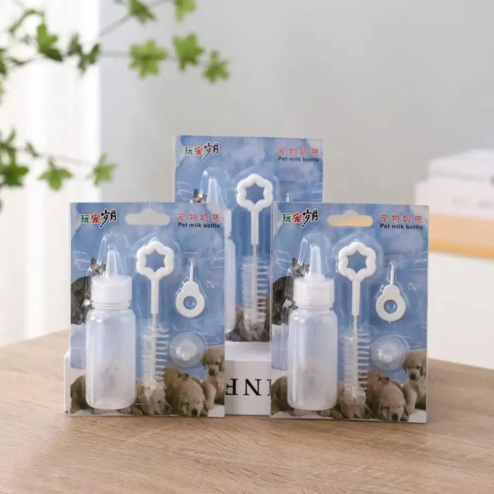 Puppy Feeding Tool Mini Nipple Cat Replacement Kitten Pet Nursing Pet Feeding Bottle Kits 60ml small animal Milk Bottle Cat Feeder