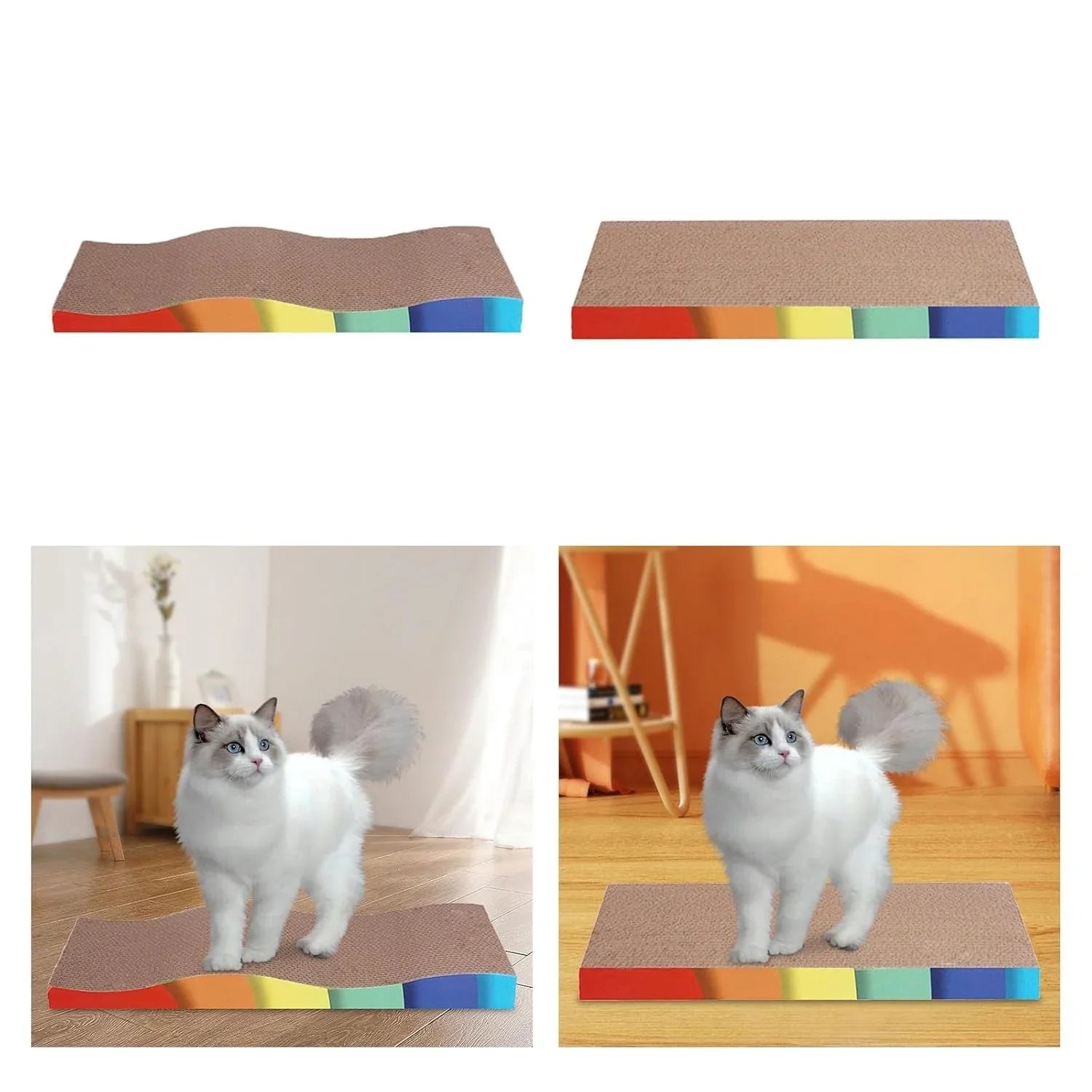 Cat Scratcher Board Durable Scratch Board for Cats & Kittens | Eco-Friendly, Non-Toxic Material Wavy Surface 65Cm