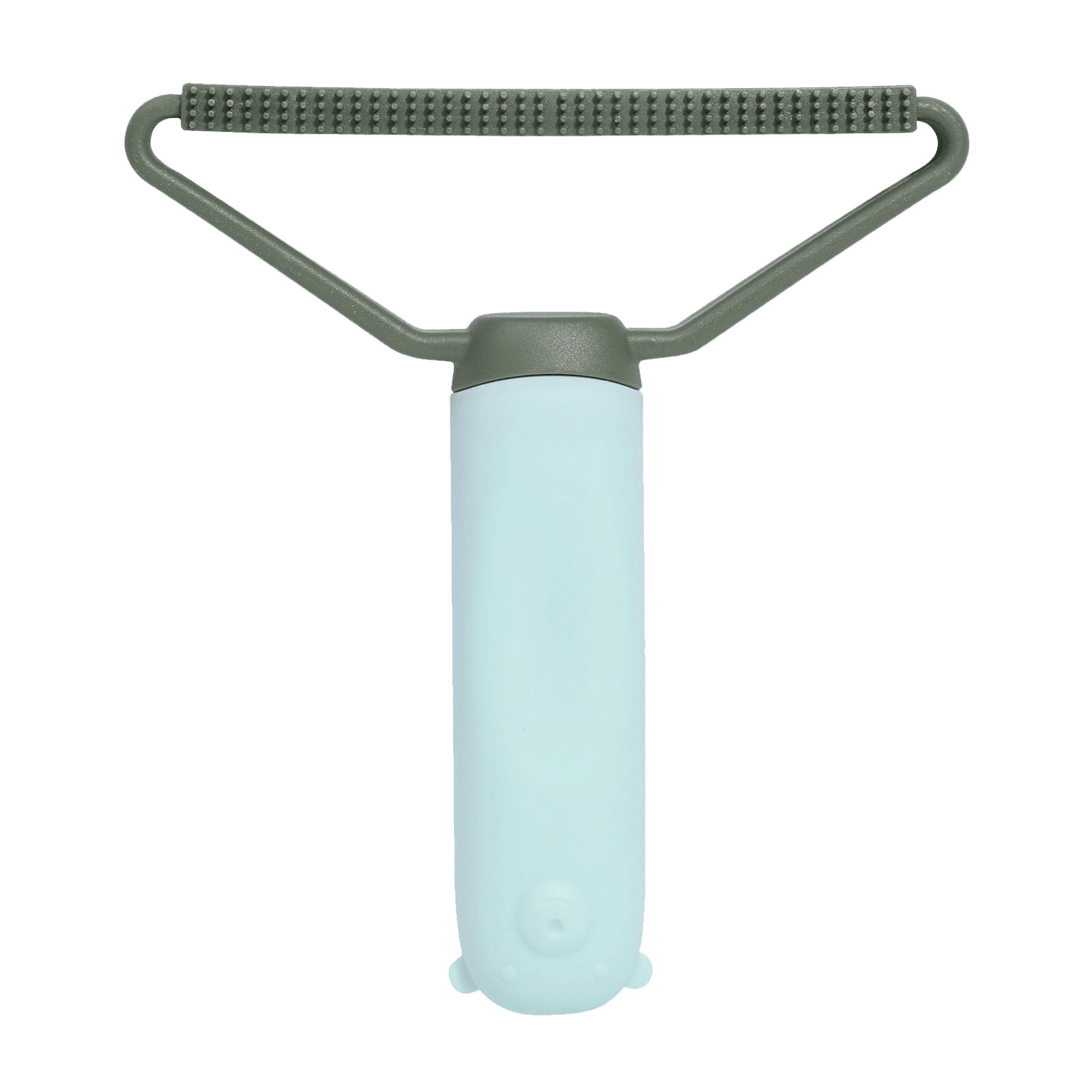 Pet grooming brush with soft silicone bristles and ergonomic handle for gentle deshedding