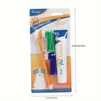 4 In 1 Cat Dog Toothpaste And Toothbrush Set For Pet - Venila Flavoured -Toothbrushes for Cat Kitten, Doggie Puppy Dental Care,