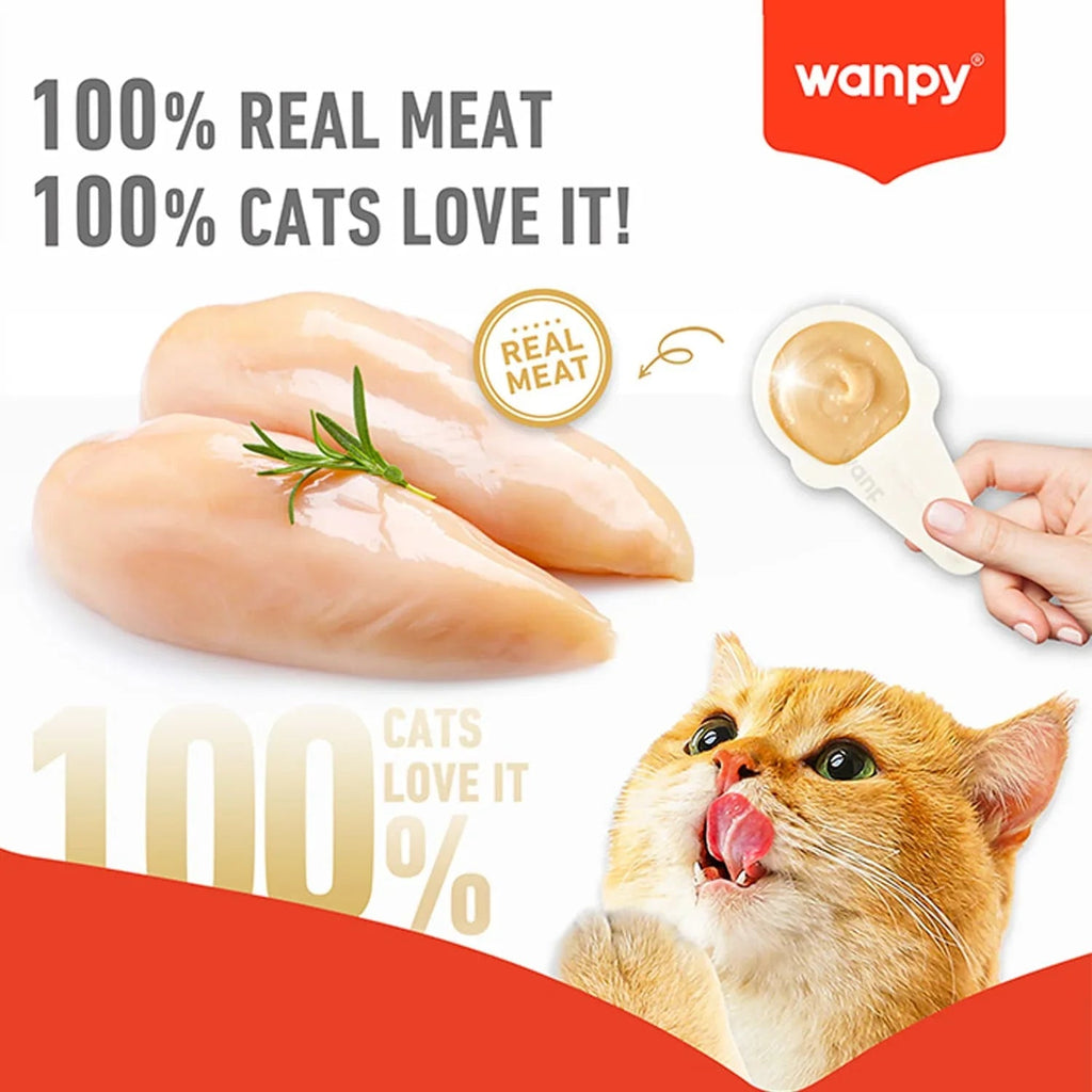 Wanpy Lickable Creamy Spoon Cat Treat Chicken 16gm 1pcs