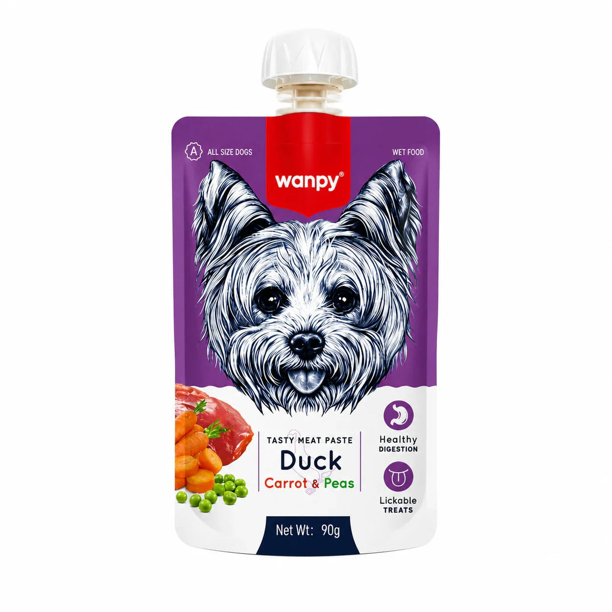 Wanpy Tasty Meat Paste Duck Carrot & Pea Dog Food
