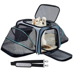 Pet Carrier Airline Approved, Expandable Foldable Soft-Sided Dog Carrier, with 2 Expandable Mesh Windows, Pet Travel Bag
