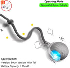 Cat Interactive Ball Cat Toy, Automatic Rolling Ball with Tail, Rechargeable Smart Pet Interactive Toy, Intelligent cat and mouse gam, No Warranty