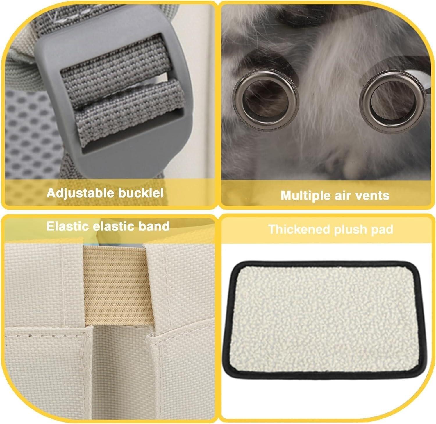 Portable & Durable Spacious Backpack with Transparent Window Carrier Backpack With Inner Safety Leash Cat Bag