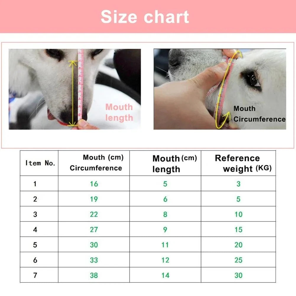 Shulemin Plastic Dog Muzzle,Anti Bite Adjustable Pet Basket Masks,Dogs Training Mouth Cover Mesh Cage