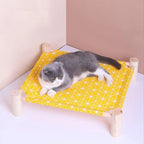 Cooling Cat and Dog Bed Breathable Summer Dog Wooden Bed Removable and Washable Beds for Small Dogs 54*11*47cm