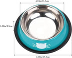 Cat Bowls for Food and Water Cat Dishes Stainless Steel PET Food Bowls 7 oz Anti Slip Metal PET Bowl with Removable Rubber Base 1pcs