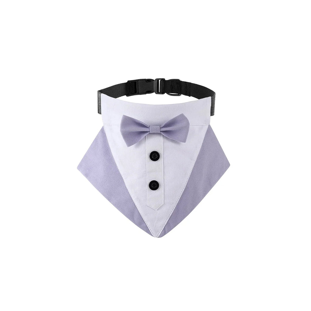 Large Size Dog Wedding Bandana Collar with Bow Tie,Adjustable Dog Valentines Tuxedo,Dog Birthday Party Wedding Attire for Small Medium Large Dogs