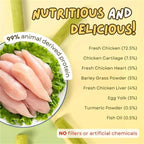 Nutritious pet food with 99% animal protein, fresh chicken, and no artificial fillers or chemicals