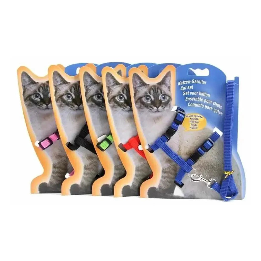 Gohope Pet Cat harness,Adjustable Design Nylon Strap Collar with Leash, Breakaway Cat Safety Harness