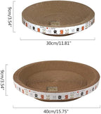 Cat Scratcher Lounge Bed, Cat Bed Cardboard, Round Scratching Board for Indoor Cat Mat (40cm)