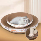 Cat Scratcher Lounge Bed, Cat Bed Cardboard, Round Scratching Board for Indoor Cat Mat (40cm)
