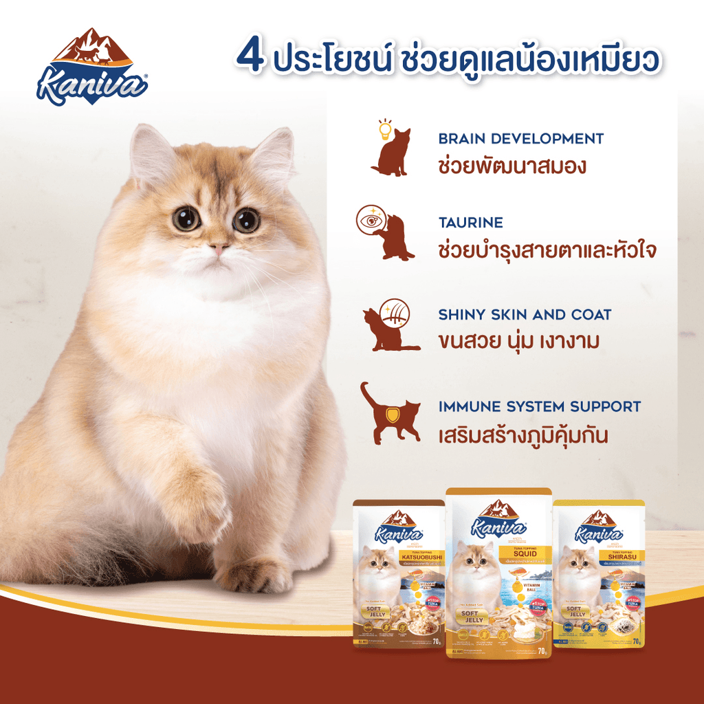 Kaniva Cat Pouch Tuna Topping Shrimp In Jelly 70g for Adult & Kitten