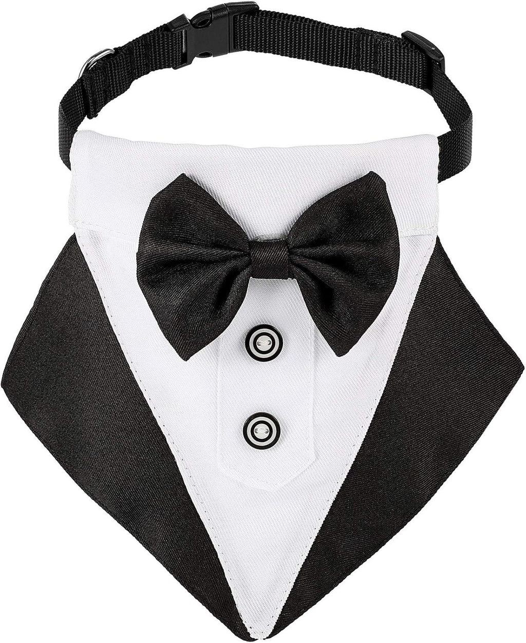 Medium Formal Dog Tuxedo Bandana Dog Wedding Bandana Dog Collar Tie with Bow Tie and Neck Tie Designs Adjustable Collar Formal Tux Dog Bowtie Adjustable Neckerchief