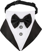 Medium Formal Dog Tuxedo Bandana Dog Wedding Bandana Dog Collar Tie with Bow Tie and Neck Tie Designs Adjustable Collar Formal Tux Dog Bowtie Adjustable Neckerchief